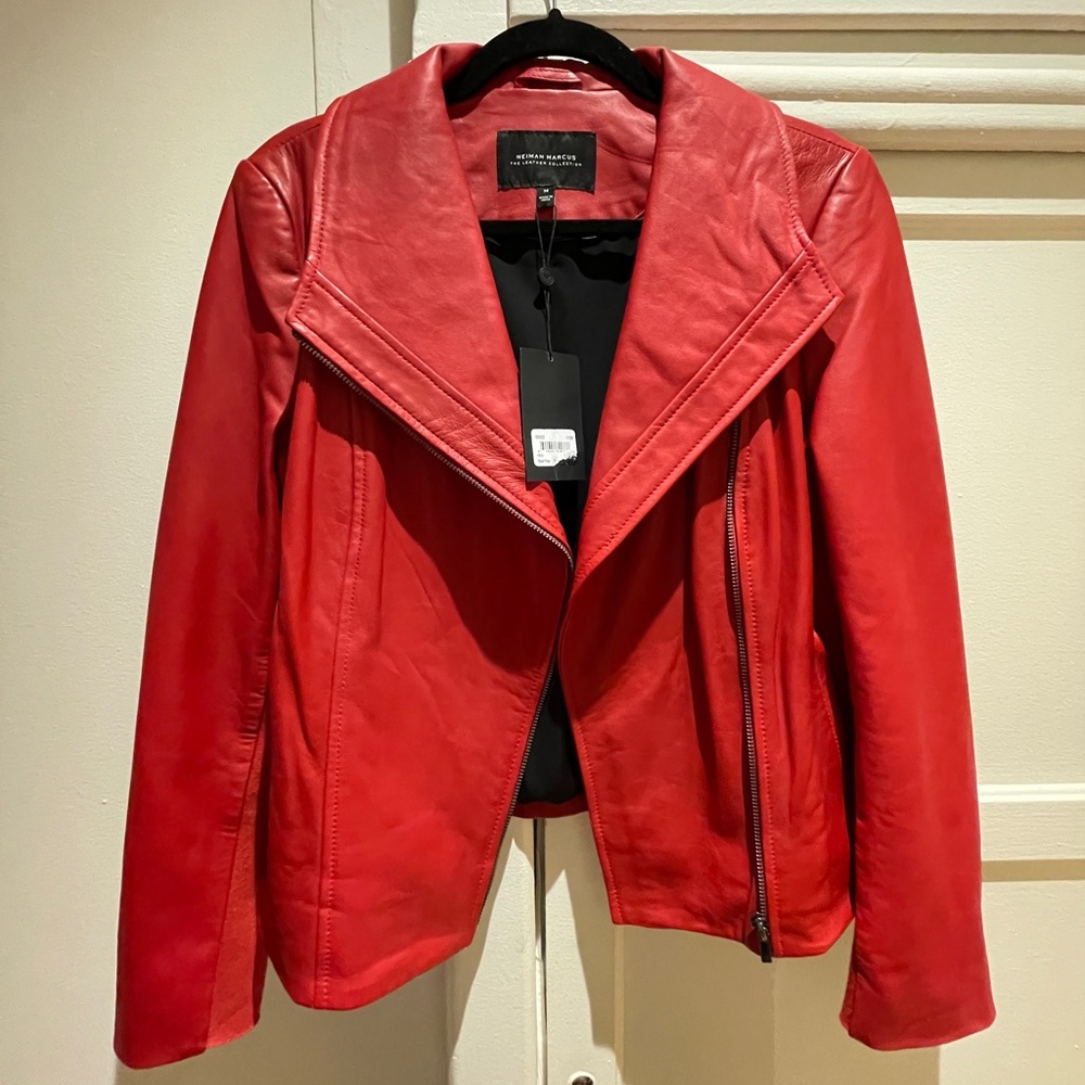 NEIMAN MARCUS - Red Leather Jacket (sz M)